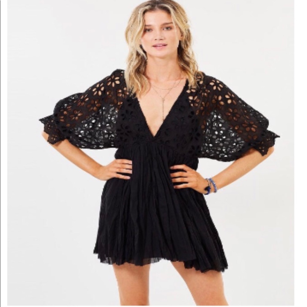 Free People One Bella Note Eyelet Mini Dress S